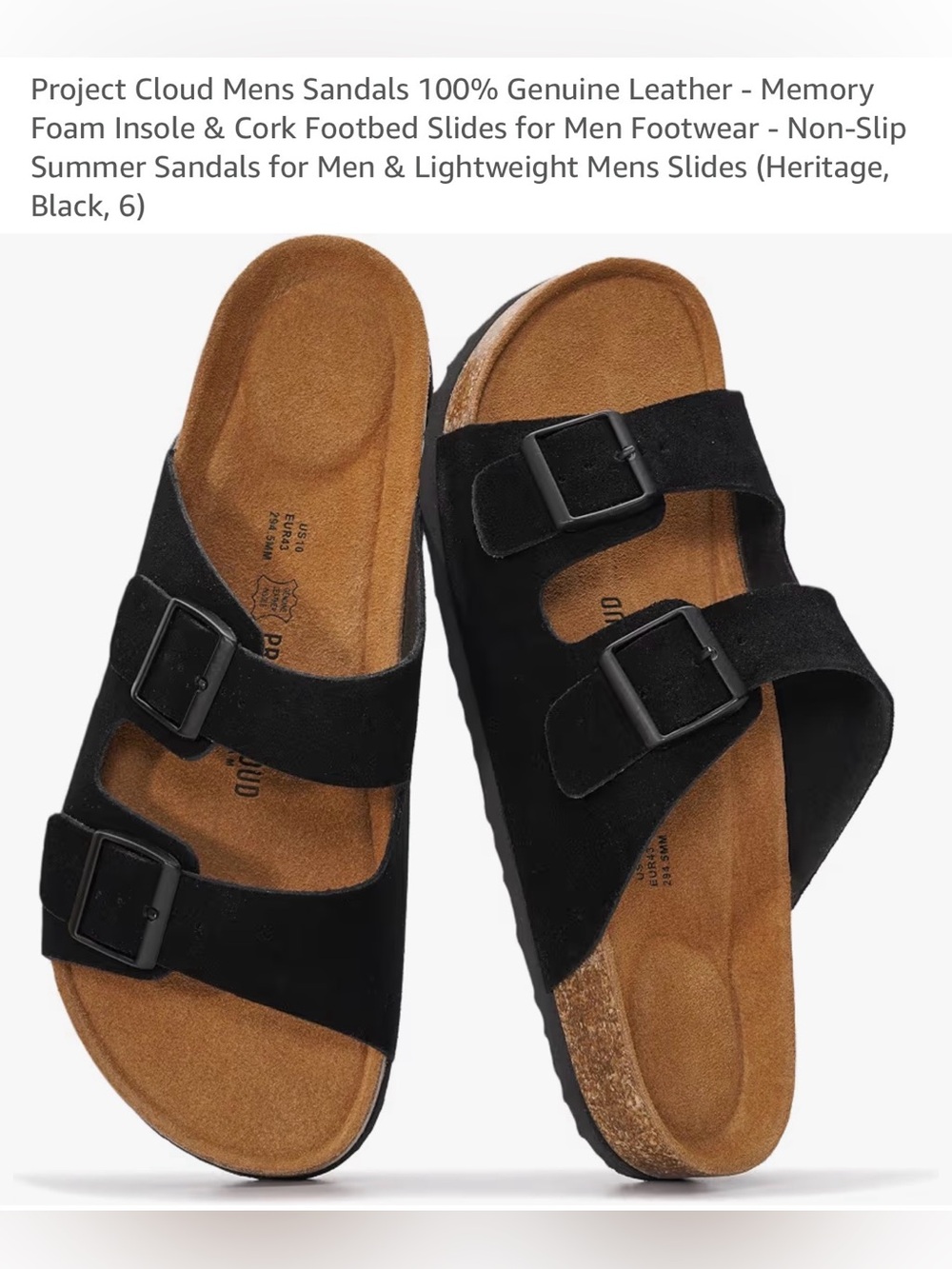 Men’s Project Cloud Genuine Leather memory foam Sandals